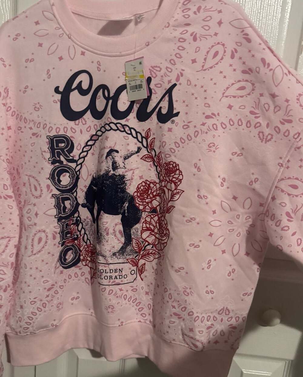 Women's Coors Banquet Rodeo Long Sleeve Graphic Western Style Sweatshirt XL